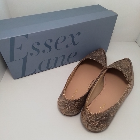 NEW IN BOX Essex Lane EL-ALEANOR Tan Multi Fashion Snake Flat Loafers 7 - Picture 9 of 13